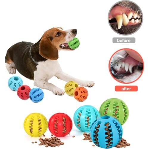 Pet Dog Toy Interactive Rubber Balls Pet Dog Cat Puppy Chew Toys Ball Teeth Chew Toys Tooth Cleaning Balls Food