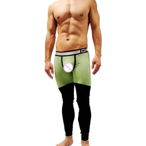 Hot Winter Warm Men Long Johns Leggings Tight Modal Patchwork Thermal Underwear Men Thermo Underwear Long Johns Underpants