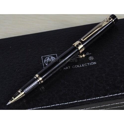 Picasso 917 Metal Roller Ball Pen Gloss Black & Golden For Office School Writing Pens New