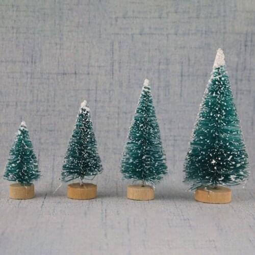 Fiber Mini 2019 Christmas Tree 3 Colors Snow Frost Small Pine Tree DIY Craft Desktop Decoration Christmas Ornaments