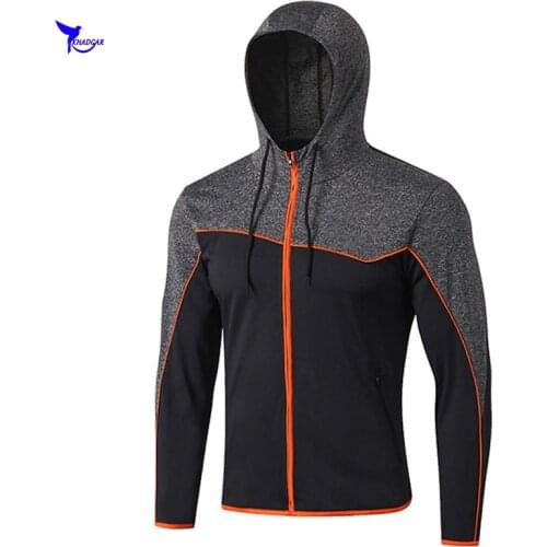 Mens Hooded Running Jacket Gym Fitness Training Sportswear Windproof Loose Hoodies Outdoor Long Sleeve Jogging Sweatshirt Tops