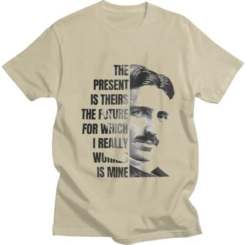 Nikola Tesla T Shirts Men Short Sleeve 100% Cotton T-shirts Inventor Physics Science Energy Edison Tee Harajuku Tshirt Gift