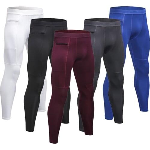 Men Thermal Pants Running Tights Male Skinny Leggings Gym Clothing Compressed Sports Sweatpants Fitness Training Trousers Jogger