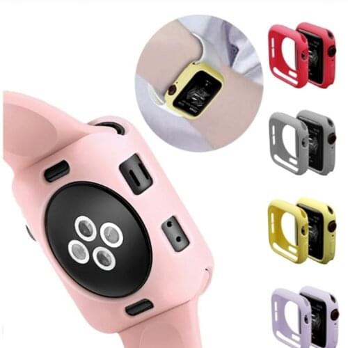 Candy Soft Silicone Case for Apple Watch 5 4 3 2 1 42 38MM Cover Screen Protection Shell for iWatch 4 5 40MM 44MM Watch Bumper