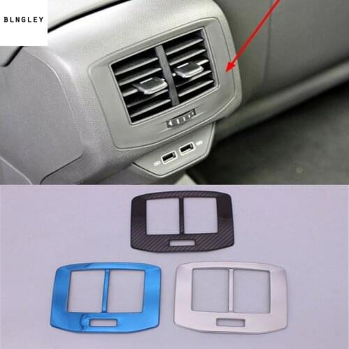 1pc Car stickers Stainless steel rear air conditioning outlet decoration cover for 2018 2019 Volkswagen VW T-ROC car accessories