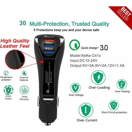 Newest USB Car Charger Quick Charge 3.0 Car Phone Charger For Xiaomi Mi Samsung IPhone QC3.0 QC Fast Mobile Car Charging TSLM1