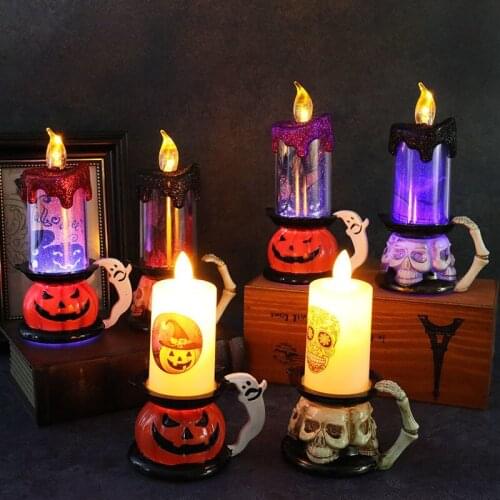 New Pumpkin Candle Light Halloween Event Party Supplies LED Lights Lantern Lamp Ornaments Props Halloween Decorations For Home