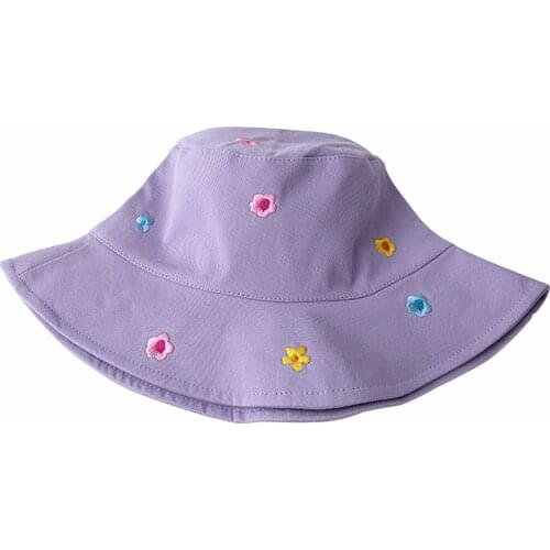 Women Men Fishing Sun Cap Flower Embroidery Spring Summer Bucket Hat All Matching Fisherman Cotton Blend Travel Casual Outdoor