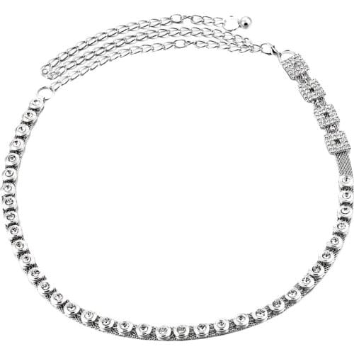 One Piece Square Diamond Belly Dance Dress Chain Belt Waist Belt for Women