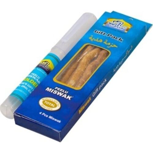 16 Pcs Miswak Medium Vacuum Package Practical Storage Container with Gift Fresh Natural Vegan Helal White and Healthy Teeth