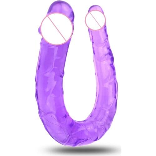 Crystal Soft Dual Heads Massager Anal Vibrator toy Body Massage Silicone Vibrator Dildo butt Plug Adult Toy for Women