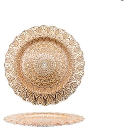 European Style Crystal Glass Fruit Tray Home Round Decorative Tableware Snack Candy Tray Cake Desserts Dishes Dinner Plate