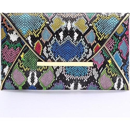 THREEPEAS Luxury HandBag Women Snakeskin Designer Day Clutch Bag