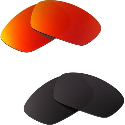 HKUCO 2 Pairs Hijinx Sunglasses Polarized Replacement Lenses Red & Black 100% UVA & UVB Protection