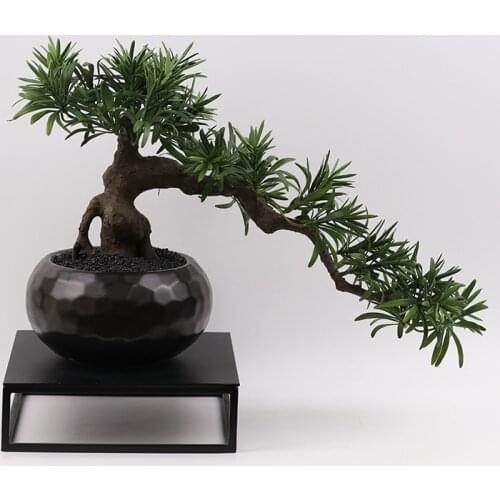 Modern and new Chinese style household artificial Pine bonsai to welcome guests Decorative soft decoration