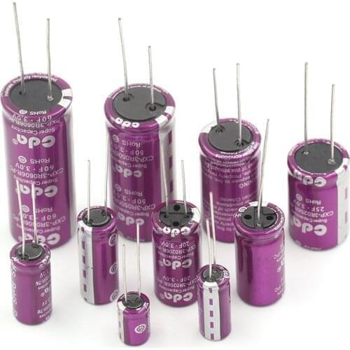 Super Capacitor 3V 1F 3.3F 5.0F 10F 15F 20F 25F R -Type Cylindrical High Energy High Power For Car Drive Recorder