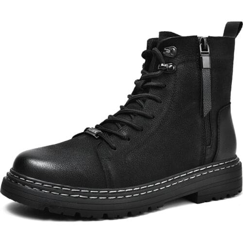Genuine Leather Comfy Men Shoes Basic Boots Men Boots Outdoor Male Casual Boots Military Boots Mens Boots Chelsea Fashion Shoes
