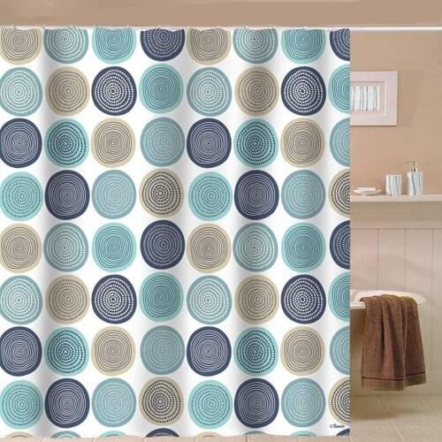 Waterproof Bathroom Curtain Circle Printing Thicken Shower Curtain Polyester Waterproof Bath Curtains With Hook Bathroom Product