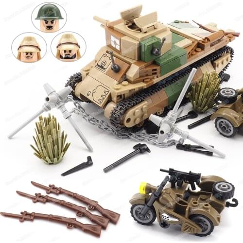 Military WW2 Type 89 Medium Tank Building Block Moc Figures Battlefield Army Main Battle Weapons Assembly Model Gift Creator Toy