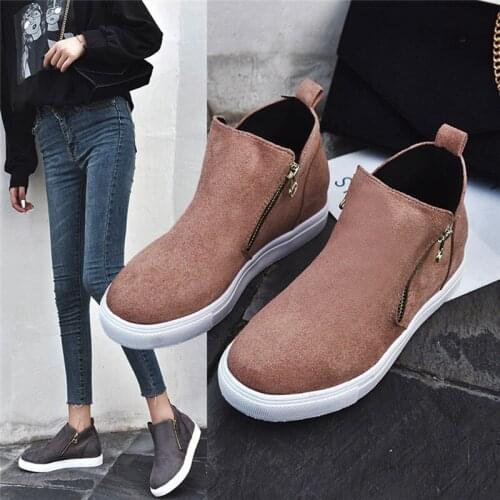 Women Ankle Boots Vulcanize Shoes Ladies Sneakers Basket Femme Casual Shoes Tenis Feminino High Top Flat Shoes Trainers Women