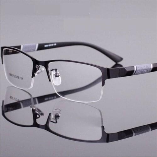1PC Vintage Half Frame Reading Glasses Men Anti-Blue Light Business Glasses Eye Protection Ultra Light Office Eyeglasses