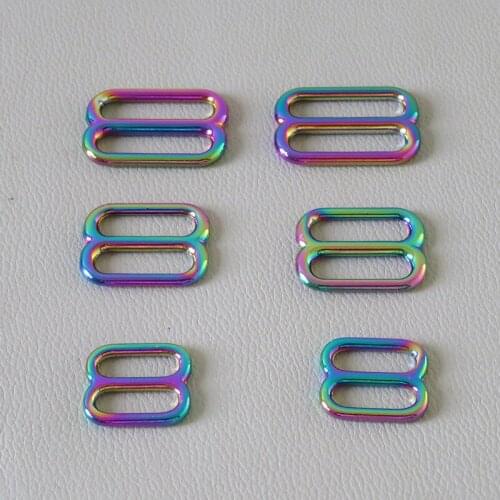 10Pcs/Pack Metal Buckle Tri Glide Slider Adjuster For Bag Straps Belt Loop Hardware Dog Collar Harness Clasp Sewing Accessory