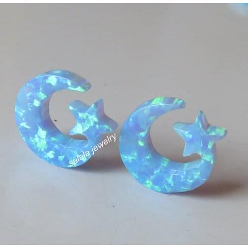 20pcs/lot 12mm Moonstar Opal Drilled Synthetic Moon Star Fire Opal OP06 Light Blue Moon Star Opal for Necklace