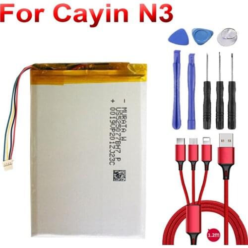 3.7V 3400mAh Battery for Cayin N3 Player New Li-po Polymer Rechargeable Accumulator Pack Replacement+USB cable+toolkit