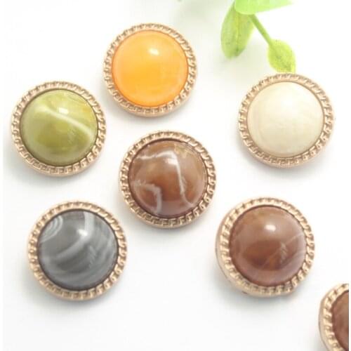 3PCS Vintage Amber Clothes Gold Pearl Buttons for Garment Snap Clothing Accessories Sewing Buckle DIY Decoration Button Apparel