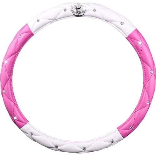38cm Car Crown With Diamond Steering Wheel Cover Car Accessories No Irritating Chemicals Steering Wheel Cover