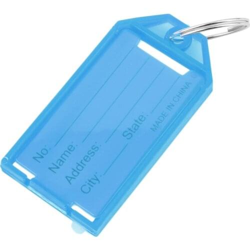 4Pcs Plastic Key Tags Key Rings ID Identity Tags Rack Name Card Label NEW Four Colors Available