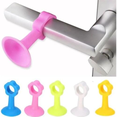 4PCS Door Stopper Doorknob Wall Mute Crash Pad Door Cabinet Door Handle Lock Silencer Anti-Collision Silicone Doorknob Cushion