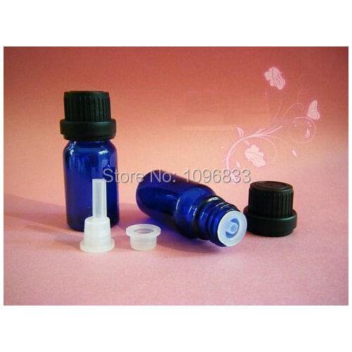 5ML Essential Oil Bottle with Black Big Cap, 5ML Blue Glass Bottle, 5g Blue Glass Bottle with Tamper-evident Cap, 50pcs/Lot