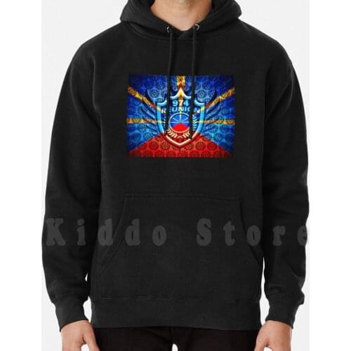974 Reunion-Mavéli Coat Of Arms hoodie long sleeve 974 Flag Regional Flag Mavéli Maveli 974 Reunion Island