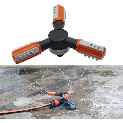 1/2" Male Thread 3-arm Automatic Rotating Sprinkler Nozzle Grass Lawn Watering Nozzles Garden Agriculture Irrigation Equipment