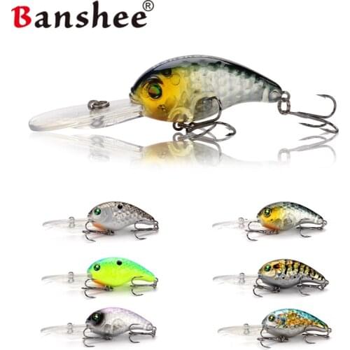 Banshee 50mm 10g Crankbaits Fishing Lures Trolling Artificial Bait Hard Wobblers For Pike and Perch Bass Carp Deep Dive 1.5-4.5m