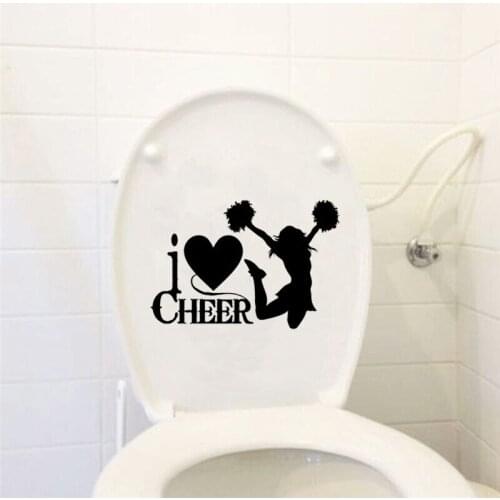 Cheerleaders Sports Bathroom Home Decor Vinyl Wall Stickers Toilet Decals 6WS0157