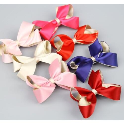 1 Piece Lytwtws Children Girls Baby Newborn Barrettes Headwear Headwrap Cross-border Supplies Double Bow Knot Hairpin Hair Clip