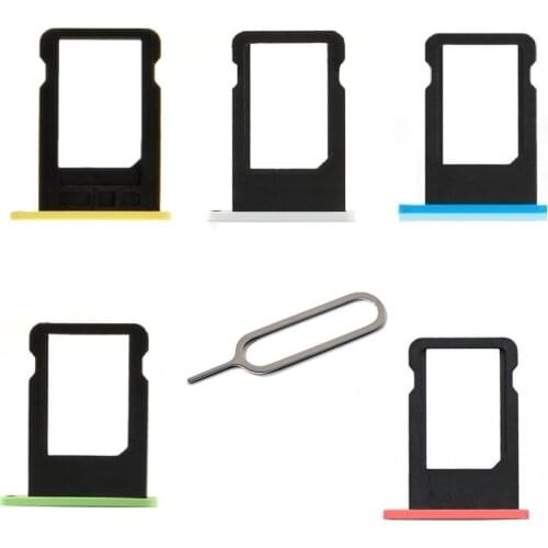 For Apple iphone 5C SIM Card Tray Sim Card Holder With Free Eject Pin Blue Pink Yellow Green White