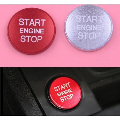 DWCX Car Engine Start Stop Switch Push Button System Cover Trim Decal with Sticker Ring Case Fit For Audi A4 A5 A6 A7 Q5