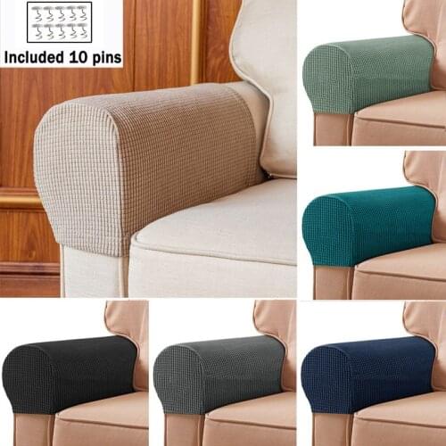 Enlarg Sofa Armrest Covers Elastic Fleece Thicken Sofa Armrest Towel Couch Chair Protector Removable Armchair Covers Sofa Decor
