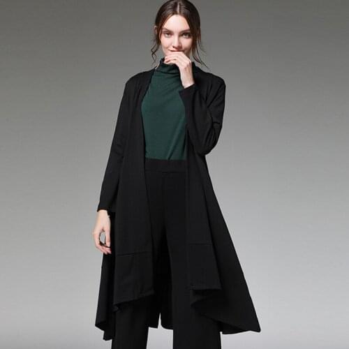 Euramerican 2019 New winter plus size wind coat womens Roman cotton Tops fashion loose V neck show thin Stripe knit coats
