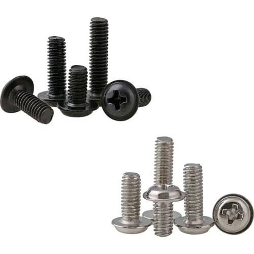 Flanged Phillips Button Head Screws Nickel / Zinc Plated Screw M2 M2.5 M3 M4