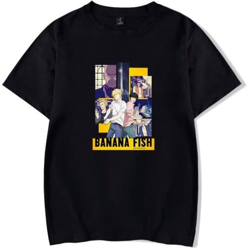 Anime BANANA FISH 2 T shirts Men Women T-shirts Hip Hop Sports Round Neck Plus Size Fashion Short Sleeve Cotton Full Regular Top