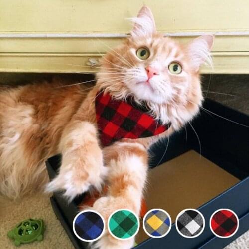 Plaid Cat Accessories for Small Cats Leisure Pet Collars for Medium Dogs Suitable Puppy Supplies Cloth Pet Products Dog Fashion