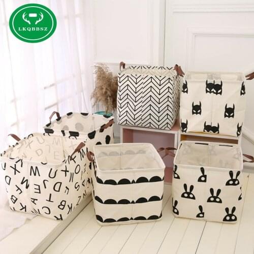 Toy Storage box Clothes Storage Box Cotton Linen Desktop Waterproof Kids Storage Basket Cosmetic Organizer makeup Storage Bag
