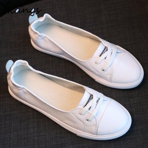 Summer New PU White Shoes Women Casual Flats Heart Fashion Ladies Spring Shoes Students Breathable designer Black Sneakers