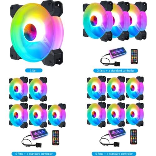 COOLMOON 120mm Chassis RGB Cooling Fan PC Desktop Case Gorgeous Lighting Quiet Radiator Heatsink Cooler With Remote control