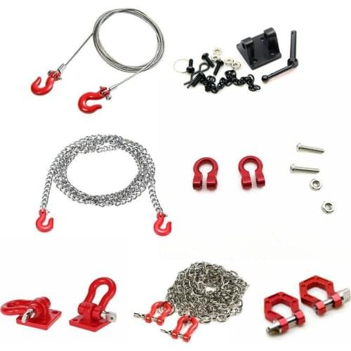 Rc Car Metal Tow Hook Chain Decoration For 1:10 Rc Rock Crawler Traxxas Trx-4 Axial Scx10 90046 Wraith D90 Tf2 Tamiya Cc01