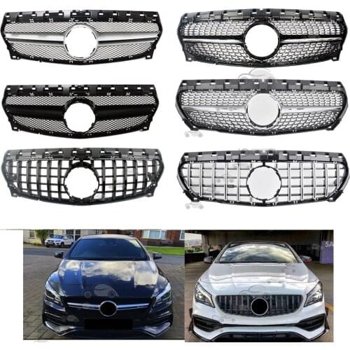 Front Bumper Racing Grill Billet Grille Cover For Mercedes-Benz W117 CLA-Class 2017-2019 Diamond